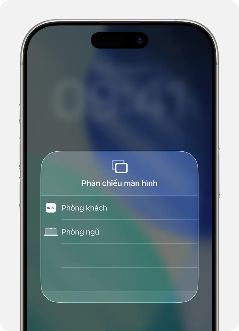 Các thiết bị hiện có sẽ xuất hiện trong mục Phản chiếu màn hình cho bạn lựa chọn.