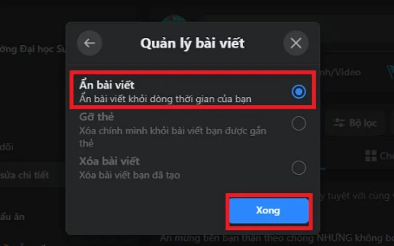 Cách ẩn bài viết trên Fanpage Facebook
