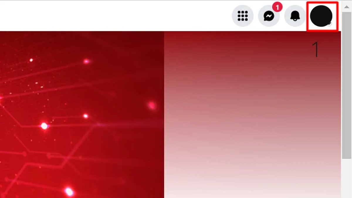 Cách bật Dark Mode Facebook trên máy tính bước 1