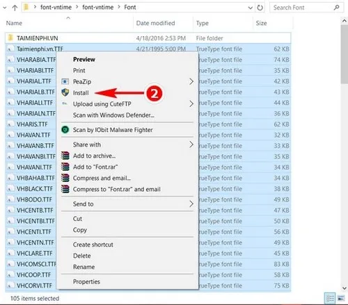 cach cai dat font vntime tren may tinh laptop