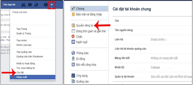 Cách chặn tìm kiếm facebook bằng số điện thoại trên máy tính: Bước 1