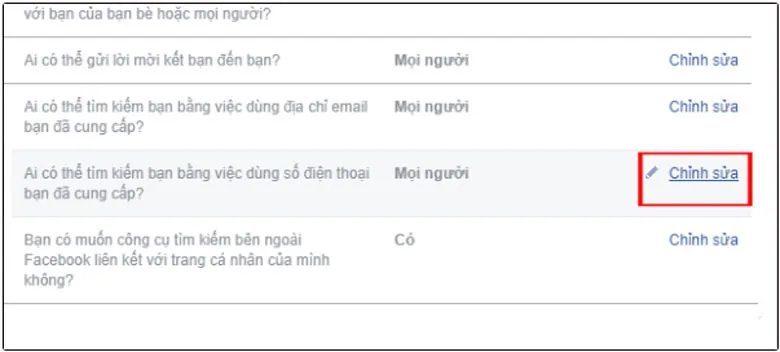 Cách chặn tìm kiếm facebook bằng số điện thoại trên máy tính: Bước 2