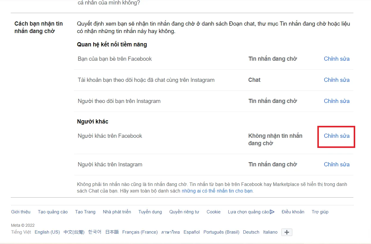 Cách chặn tin nhắn từ người lạ trên Facebook (6)