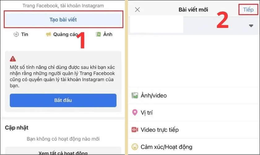 Cách đăng bài trên page Facebook bằng điện thoại: Tạo bài viết mới