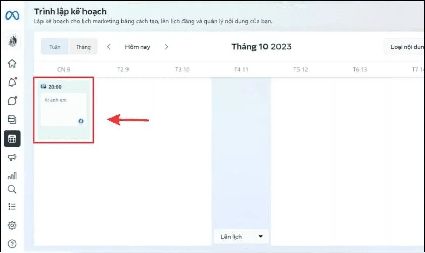Cách đăng bài trên page Facebook: Chọn bài viết đã lên lịch để chỉnh sửa