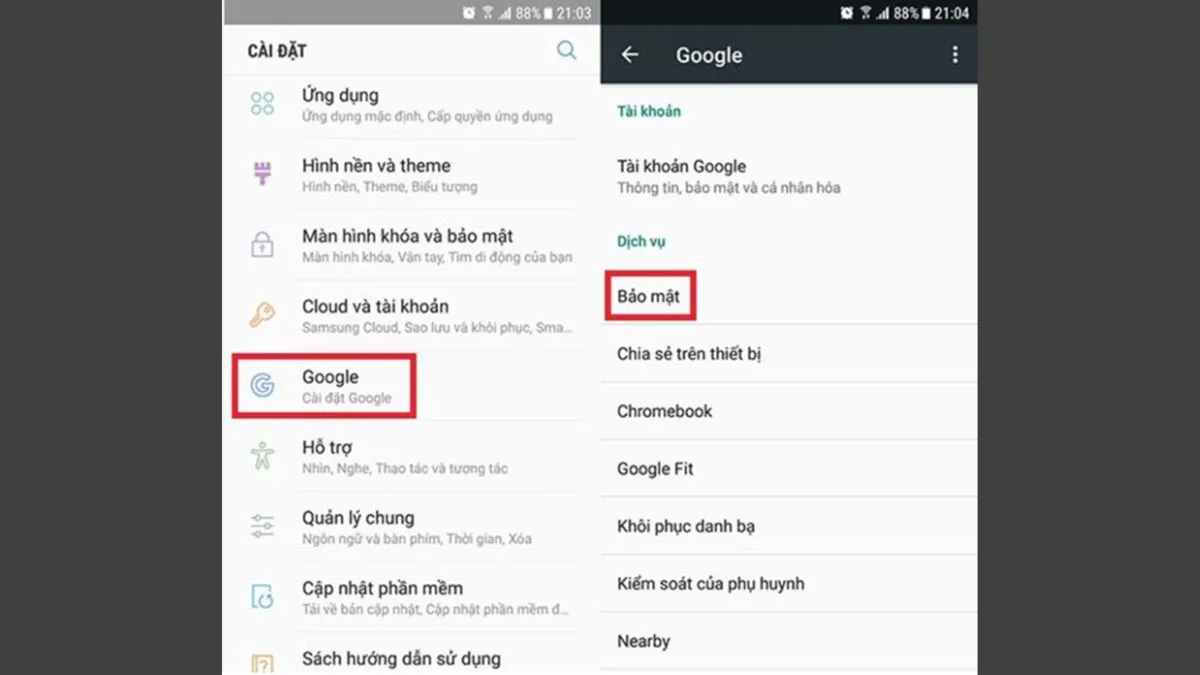 Cách định vị điện thoại Samsung bằng Find My Device bước 1