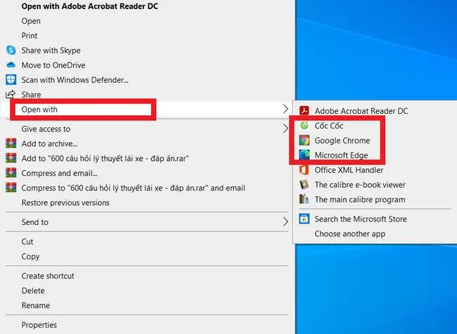Cách đọc file PDF miễn phí bằng trình duyệt web trên Windows 7