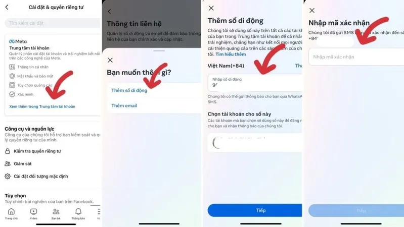 Cách đổi số điện thoại trên facebook trên IOS và Android