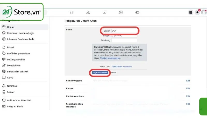 Cách đổi tên facebook 1 chữ trên máy tính 2023 mới nhất