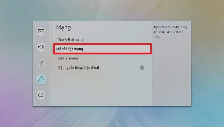Cách kết nối mạng trên tivi Samsung