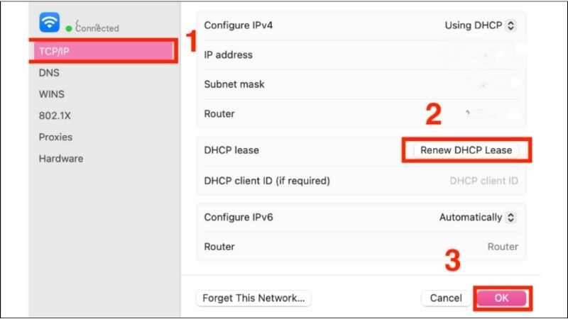 Thực hiện Renew DHCP Lease để gia hạn địa chỉ IP