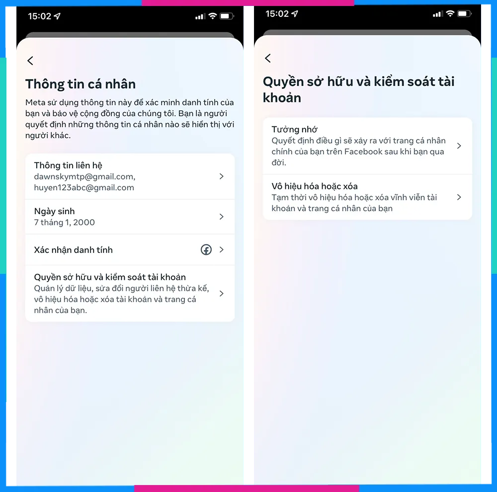 Cách khóa trang facebook tạm thời: Lựa chọn Quyền sở hữu và kiểm soát tài khoản