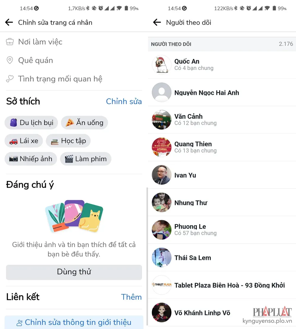Cách kiểm tra ai đang theo dõi bạn trên Facebook bằng điện thoại. Ảnh: MINH HOÀNG