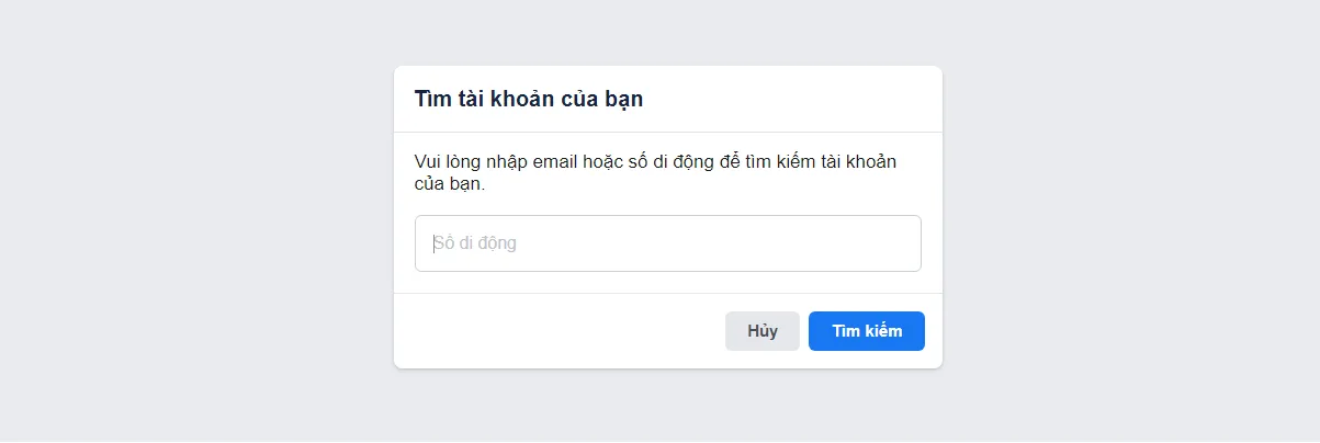 Cách lấy lại mật khẩu Facebook khi mất số điện thoại và email dùng Facebook find your account (1)