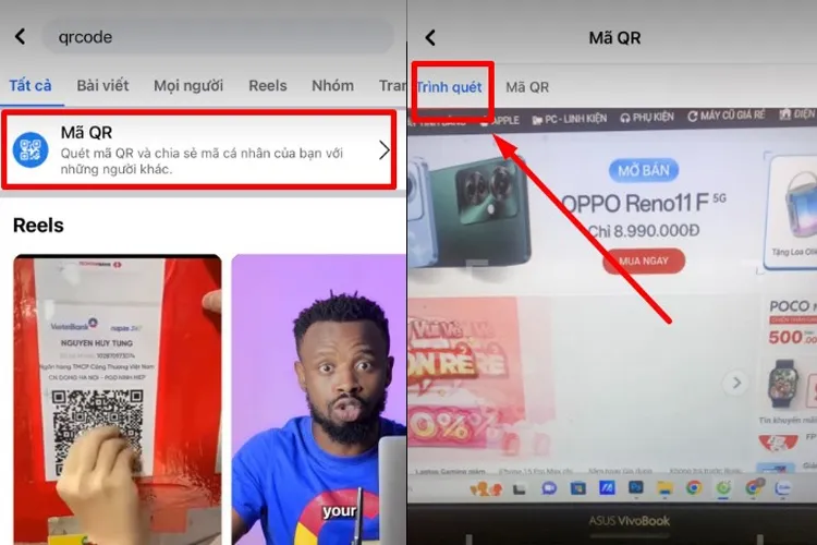cách lấy mã QR Facebook