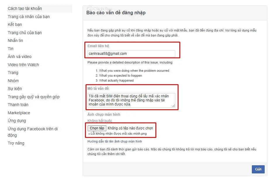 Cách lấy mã xác nhận Facebook khi bị mất SIM đăng ký tài khoản