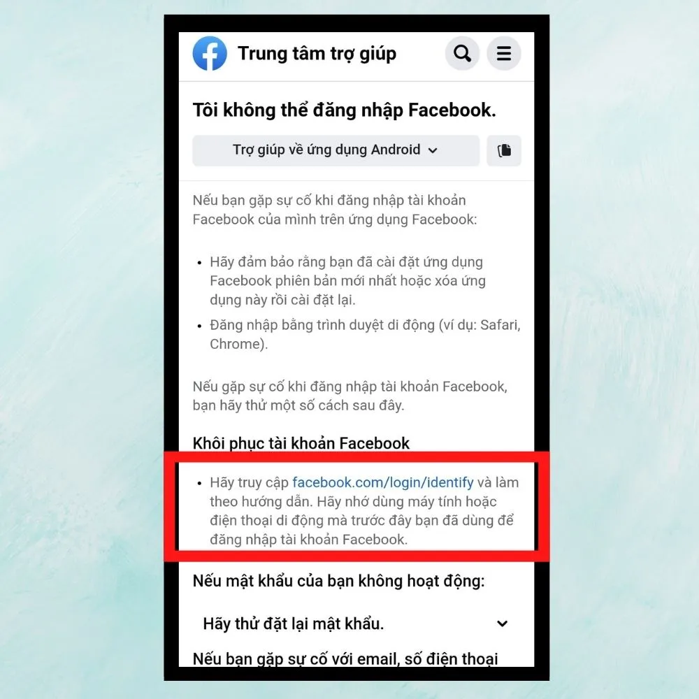 Cách mở khóa Facebook 956 bước 6 - Khôi phục tài khoản theo hướng dẫn