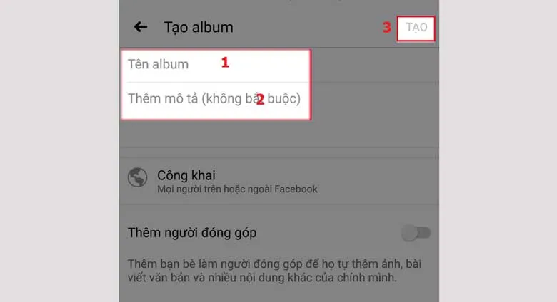 Cách tạo album ảnh trên Facebook bằng điện thoại: Bước 2