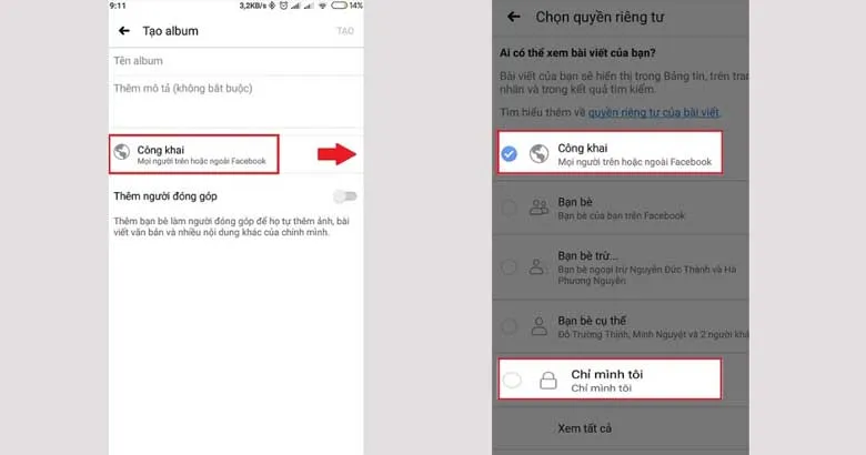 Cách tạo album ảnh trên Facebook bằng điện thoại: Bước 3