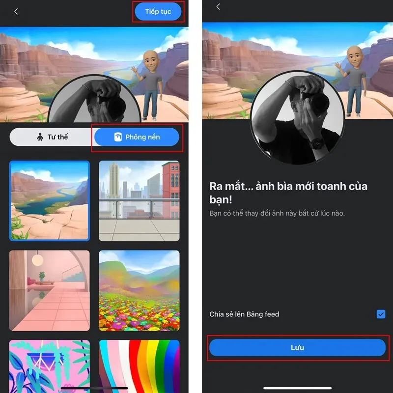 Cách tạo ảnh bìa avatar Facebook bằng cách chọn phông nền