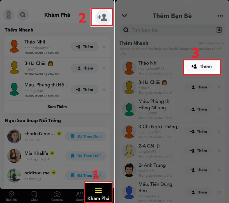 Cách thêm bạn bè trên ứng dụng Snapchat