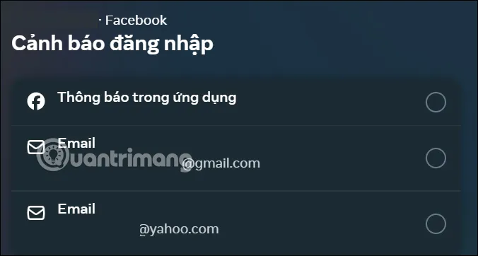 Cách thức cảnh báo đăng nhập Facebook PC