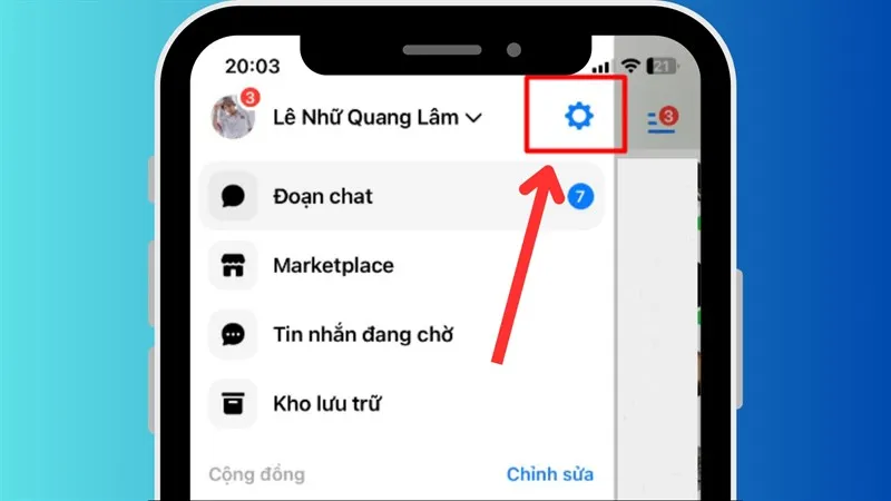 Cách treo nick Facebook bằng Messenger trên điện thoại bước 2