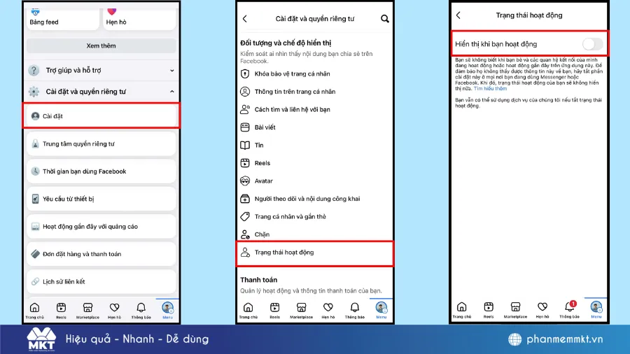 Cách treo nick Facebook luôn online trên điện thoại iPhone qua Menu cài đặt