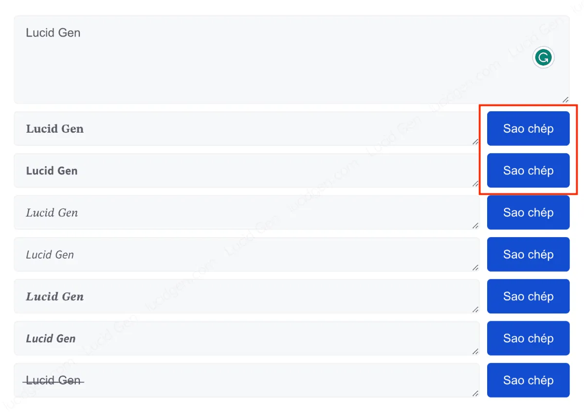 Cách viết chữ in đậm trên Facebook bằng công cụ của Lucid Gen