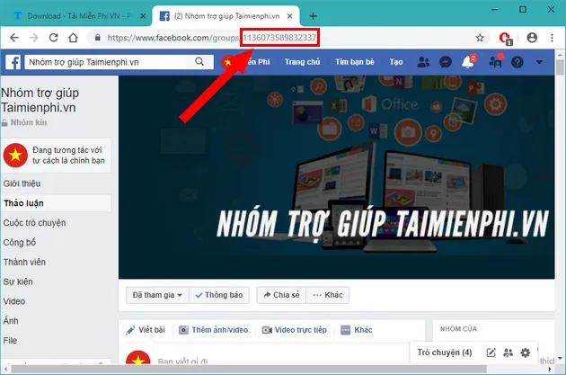 cach xem id facebook cua nhom group 3
