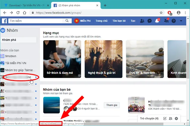 cach xem id facebook cua nhom group 4