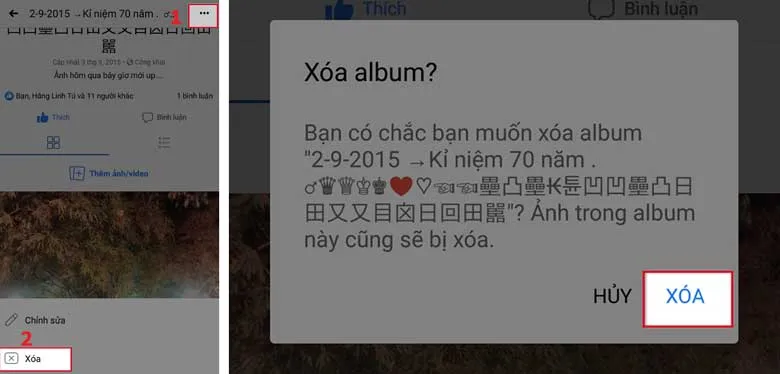 Cách xóa album ảnh trên Facebook bằng điện thoại: Bước 2