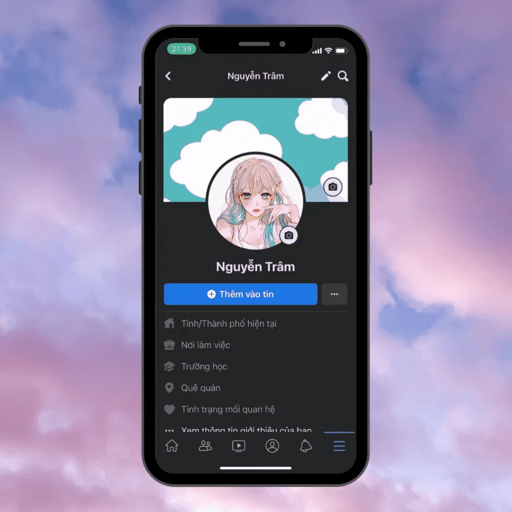 Cách xóa ảnh đại diện trên Facebook bằng điện thoại bước 2