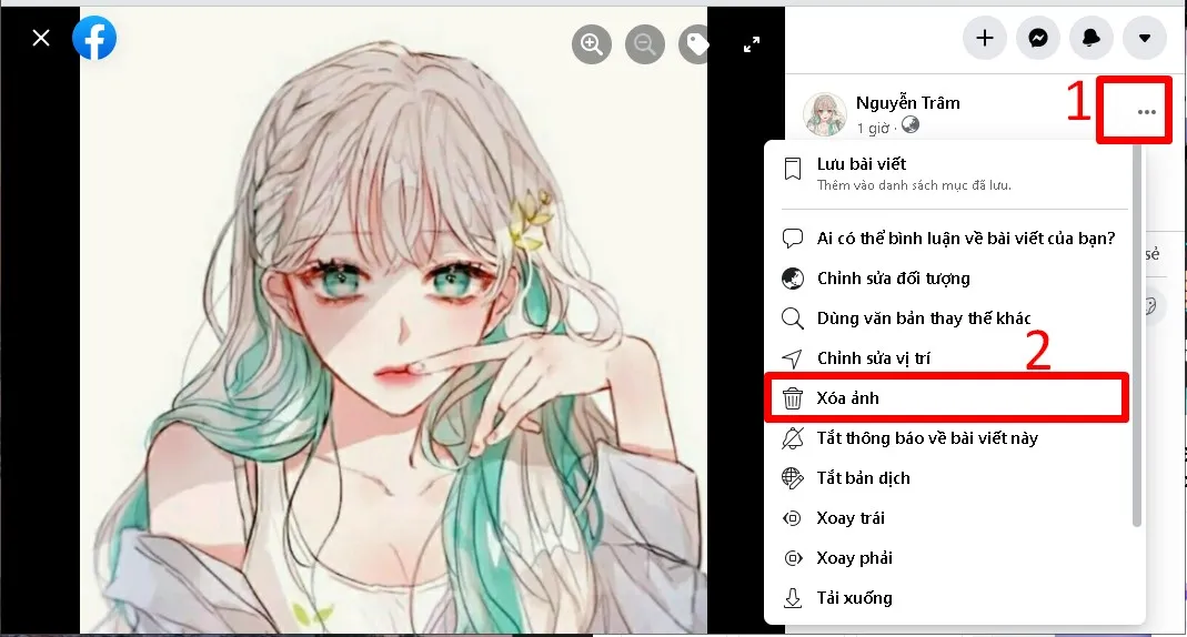 Cách xóa ảnh đại diện trên Facebook bằng máy tính bước 3