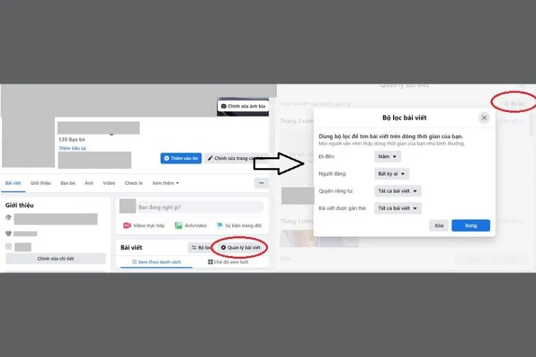 Cách xoá bài viết trên Facebook dành cho máy tính bước 1