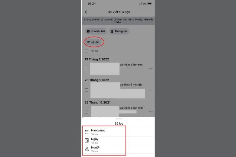 Cách xóa bài viết trên Facebook nhanh nhất trên điện thoại bước 2
