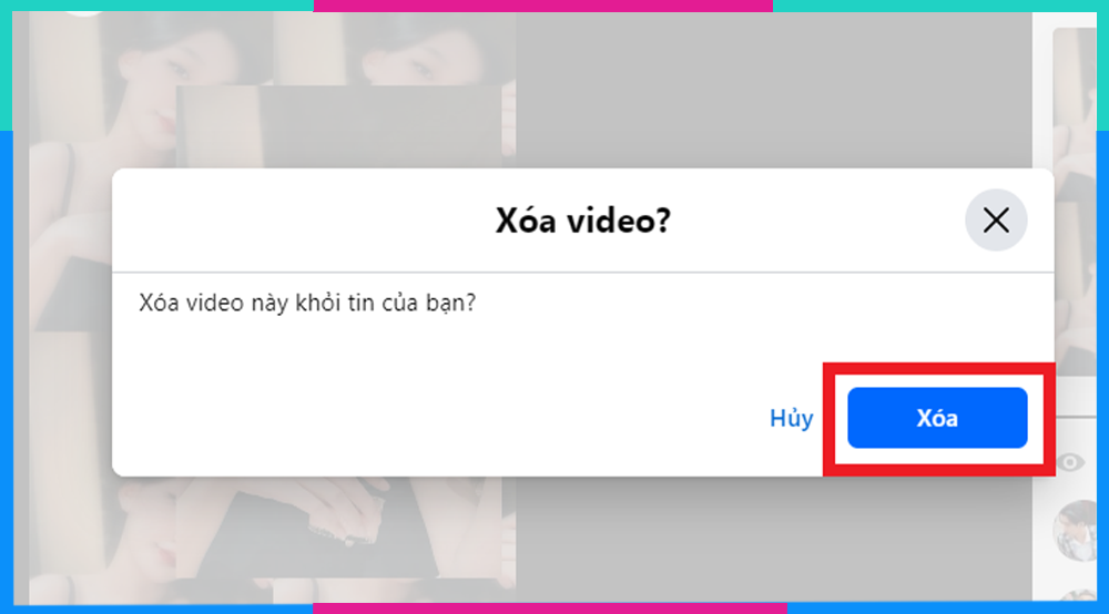 Minh họa bước xác nhận Xóa Story khỏi Kho lưu trữ trên máy tính
