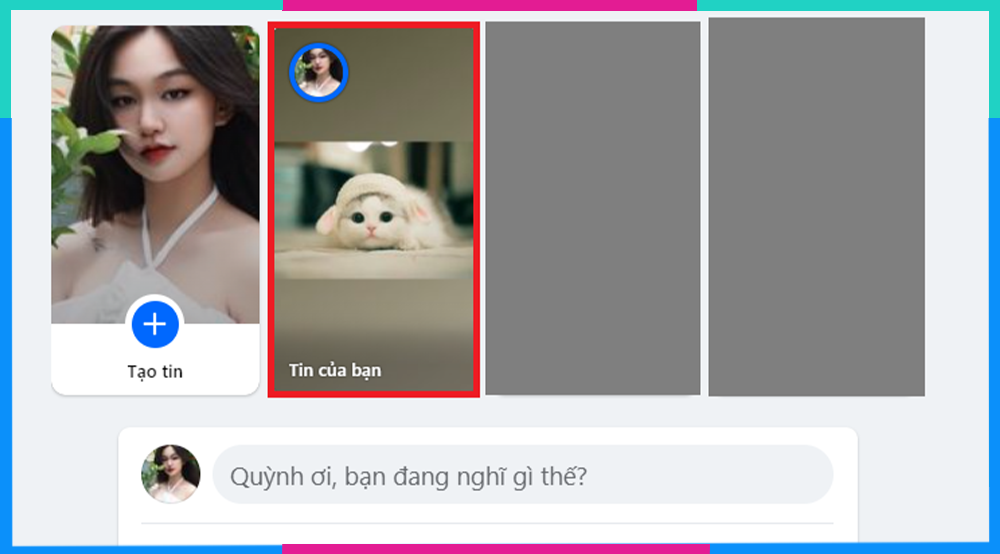 Minh họa cách chọn Story cần xóa trên giao diện Facebook máy tính