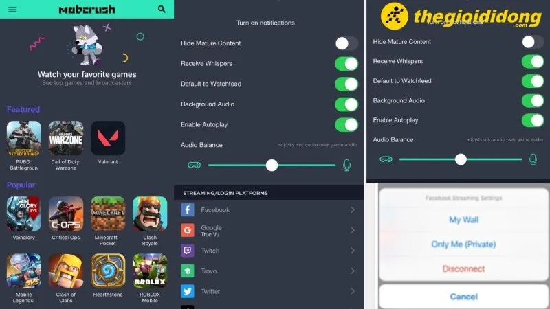 Cài đặt các tựa game yêu thích trên Mobcrush để chuẩn bị phát trực tiếp