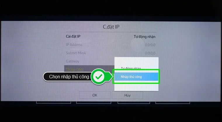 Cài đặt DNS thủ công cho tivi Samsung