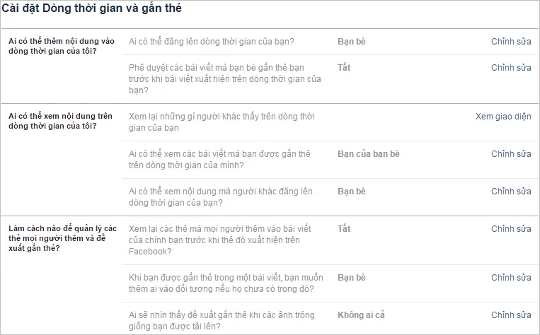 Cài đặt Dòng thời gian và gắn thẻ trên Facebook, bước thiết yếu để ẩn thông tin tag