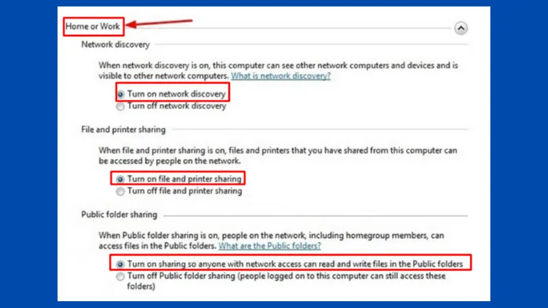 Cài đặt Home or Work cho cách cài đặt mạng lan cho máy tính win 7