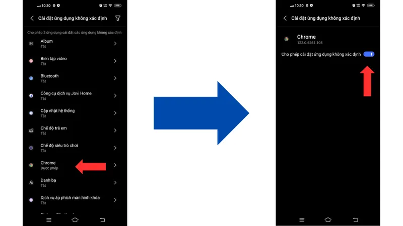 Cài đặt trạng thái cho phép của trình duyệt trên giả lập
