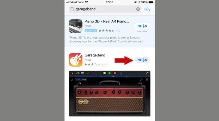 Cài đặt ứng dụng GarageBand để bắt đầu quá trình tạo nhạc chuông iPhone 7