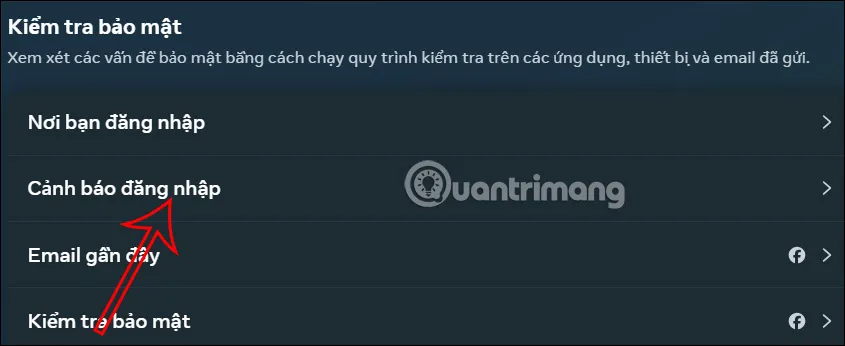 Cảnh báo đăng nhập Facebook PC