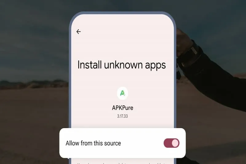 Cấp quyền "Cho phép từ nguồn này" (Allow from this source) để cài đặt Zing TV APK