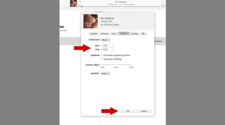 Cắt đoạn nhạc chuông tải về cho iPhone trong giới hạn 40 giây trên iTunes