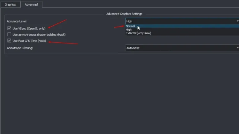 Cấu hình Advanced trên Yuzu cho hiệu suất chơi game