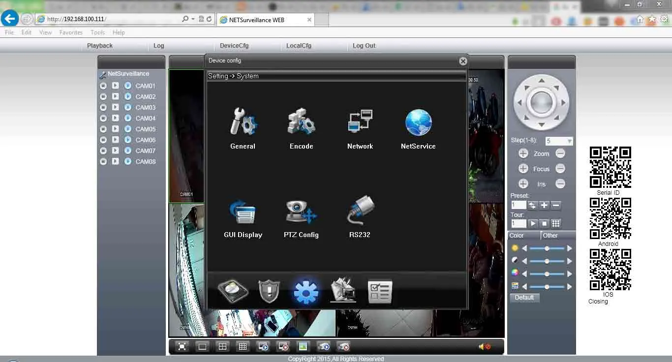Cấu hình camera trên web