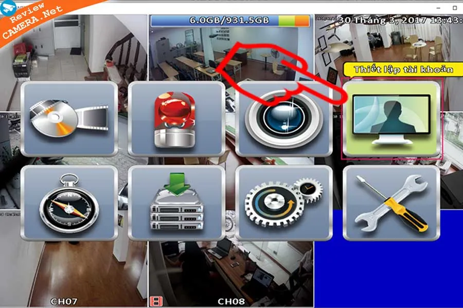 Cấu hình hệ thống để đổi mật khẩu đầu ghi qua Vantech V1